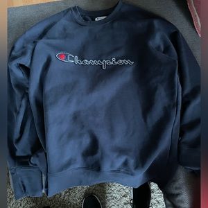 Champion Crew neck hoodie navy blue